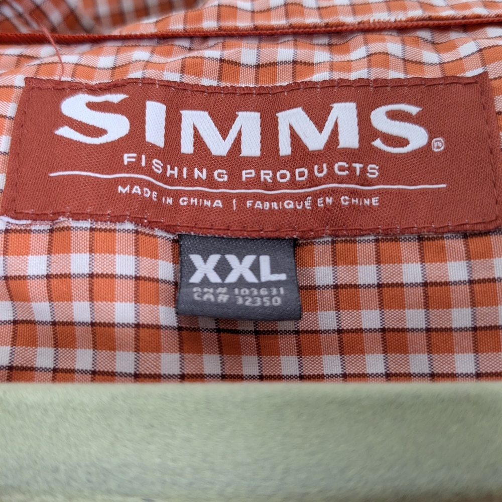 Simms Orange and White Gingham Button-Down Shirt - image 12